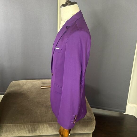Men’s Mogu Purple Suit Jacket Blazer One Button Notched Lapel Size 36 NWT - Picture 5 of 11